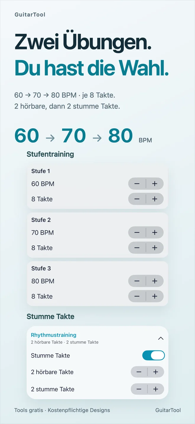 Trainingsvorschau aus 1.1.2, im aktuellen Store weiterverwendet; Stimme und neues Widget sind nicht abgebildet.