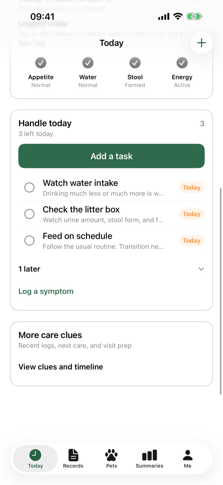 Pet Care Notes Today: tasks, check-in, and the care desk